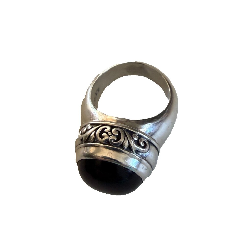 New Exex Claudia Agudelo Sterling Silver Onyx Ring Size 8.25